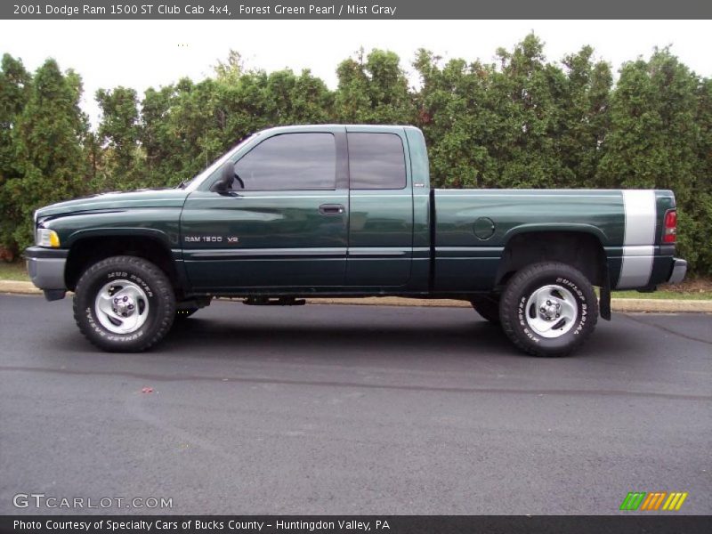 Forest Green Pearl / Mist Gray 2001 Dodge Ram 1500 ST Club Cab 4x4