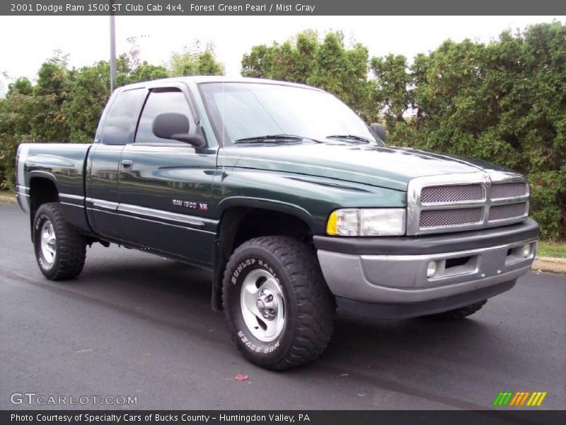 Forest Green Pearl / Mist Gray 2001 Dodge Ram 1500 ST Club Cab 4x4