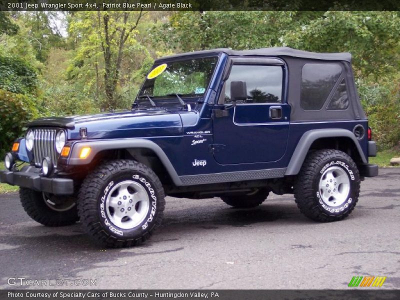 Patriot Blue Pearl / Agate Black 2001 Jeep Wrangler Sport 4x4
