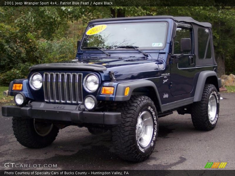 Patriot Blue Pearl / Agate Black 2001 Jeep Wrangler Sport 4x4