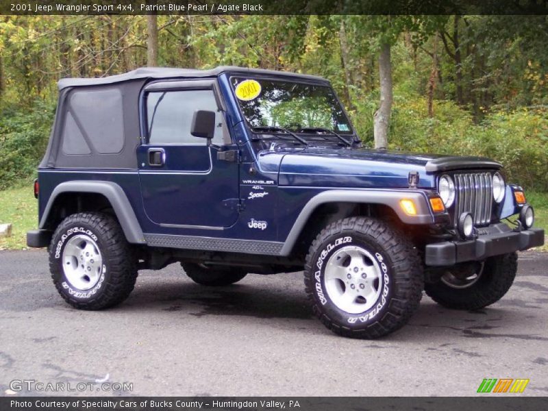 Patriot Blue Pearl / Agate Black 2001 Jeep Wrangler Sport 4x4
