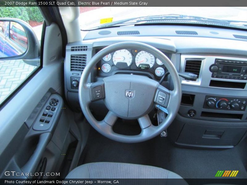 Electric Blue Pearl / Medium Slate Gray 2007 Dodge Ram 1500 SLT Quad Cab