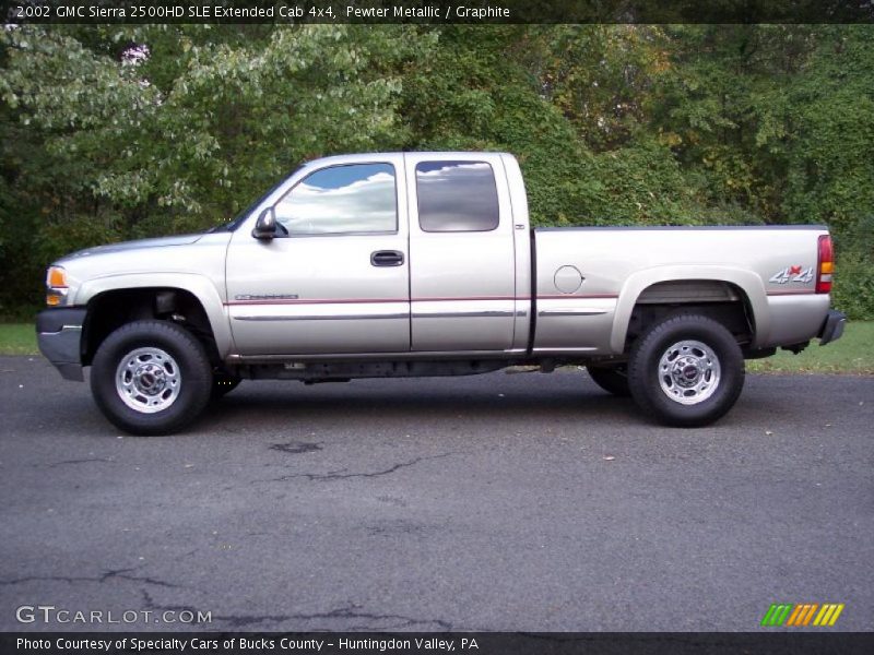 Pewter Metallic / Graphite 2002 GMC Sierra 2500HD SLE Extended Cab 4x4