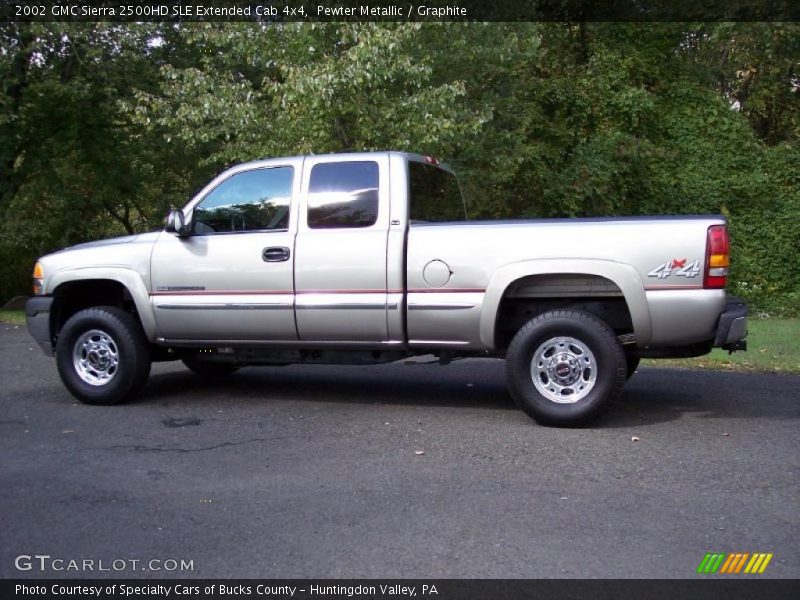 Pewter Metallic / Graphite 2002 GMC Sierra 2500HD SLE Extended Cab 4x4