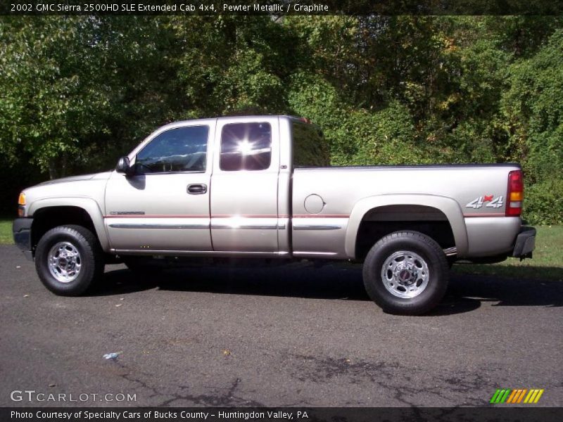 Pewter Metallic / Graphite 2002 GMC Sierra 2500HD SLE Extended Cab 4x4