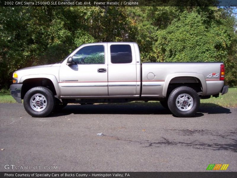 Pewter Metallic / Graphite 2002 GMC Sierra 2500HD SLE Extended Cab 4x4