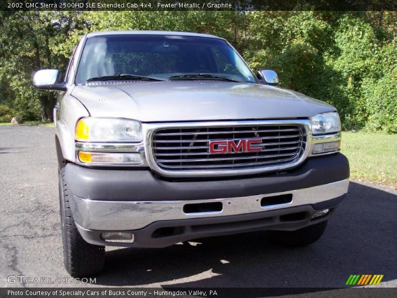 Pewter Metallic / Graphite 2002 GMC Sierra 2500HD SLE Extended Cab 4x4
