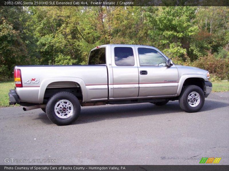 Pewter Metallic / Graphite 2002 GMC Sierra 2500HD SLE Extended Cab 4x4