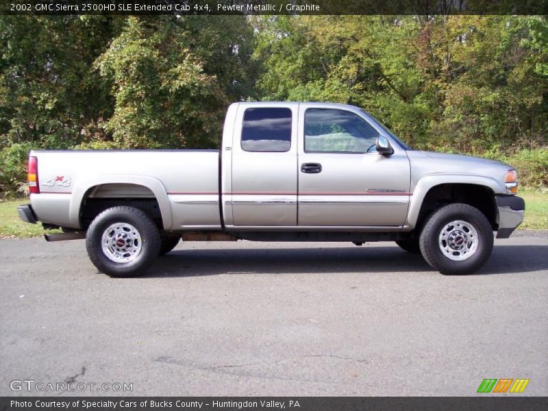 Pewter Metallic / Graphite 2002 GMC Sierra 2500HD SLE Extended Cab 4x4