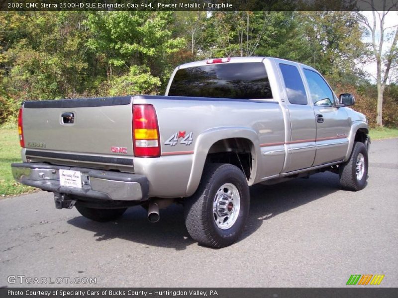 Pewter Metallic / Graphite 2002 GMC Sierra 2500HD SLE Extended Cab 4x4