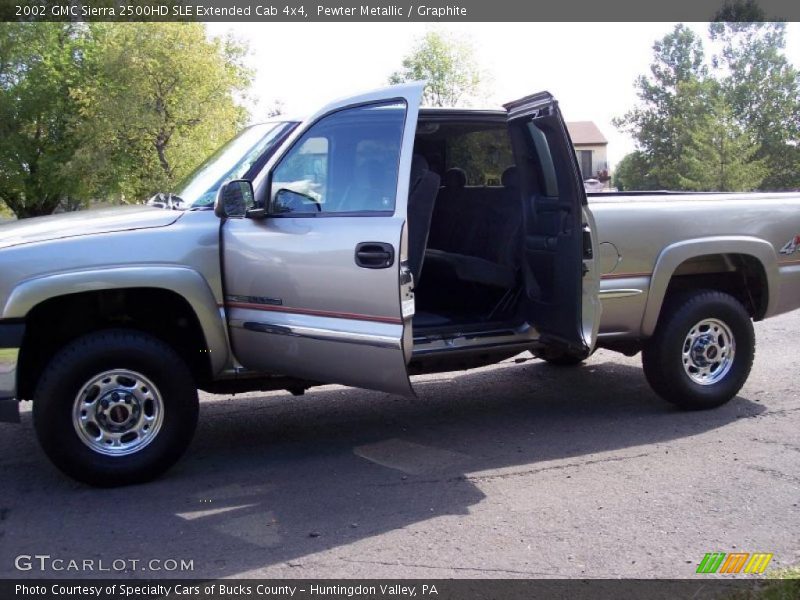 Pewter Metallic / Graphite 2002 GMC Sierra 2500HD SLE Extended Cab 4x4