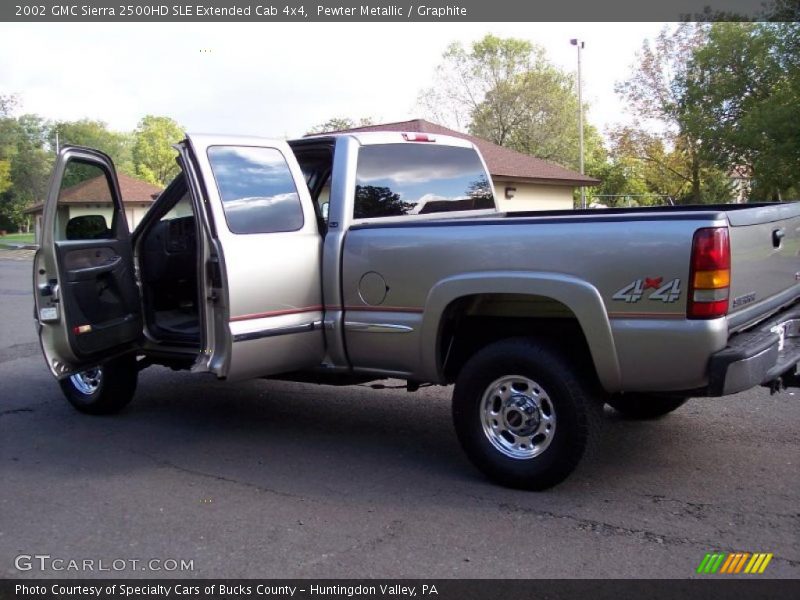 Pewter Metallic / Graphite 2002 GMC Sierra 2500HD SLE Extended Cab 4x4