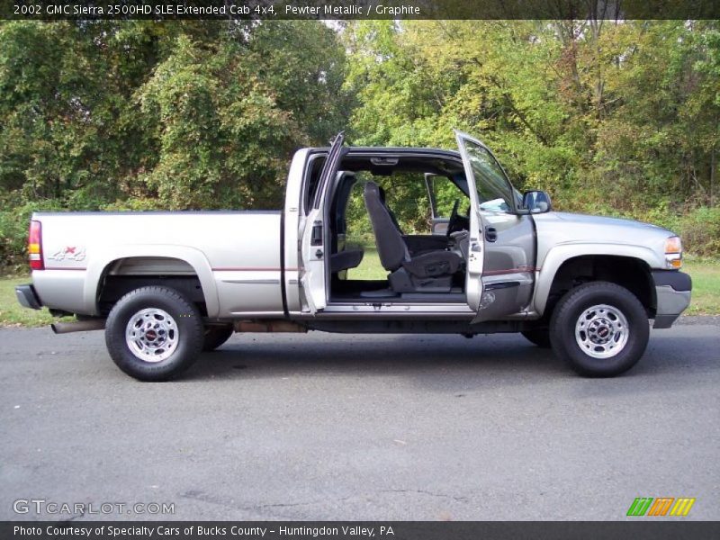 Pewter Metallic / Graphite 2002 GMC Sierra 2500HD SLE Extended Cab 4x4