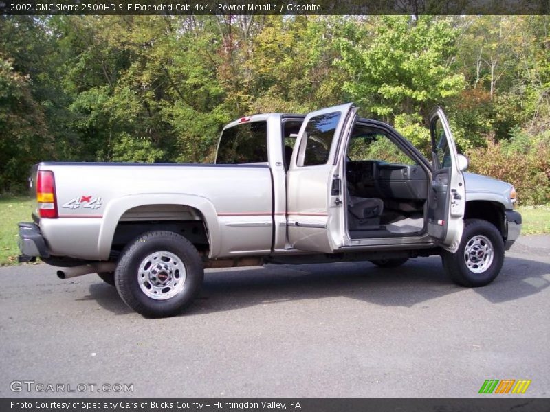 Pewter Metallic / Graphite 2002 GMC Sierra 2500HD SLE Extended Cab 4x4