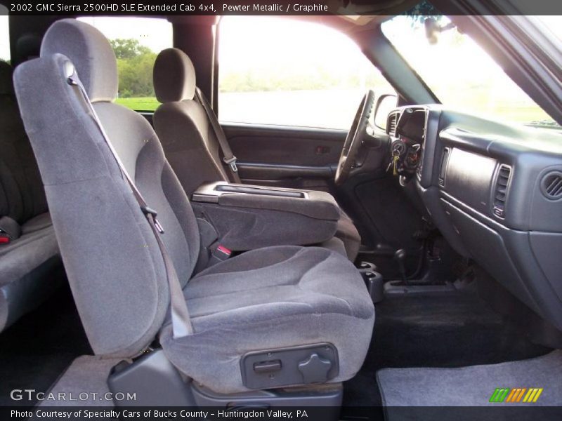 Pewter Metallic / Graphite 2002 GMC Sierra 2500HD SLE Extended Cab 4x4
