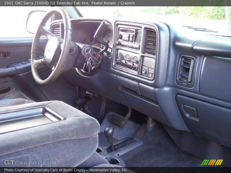 Pewter Metallic / Graphite 2002 GMC Sierra 2500HD SLE Extended Cab 4x4