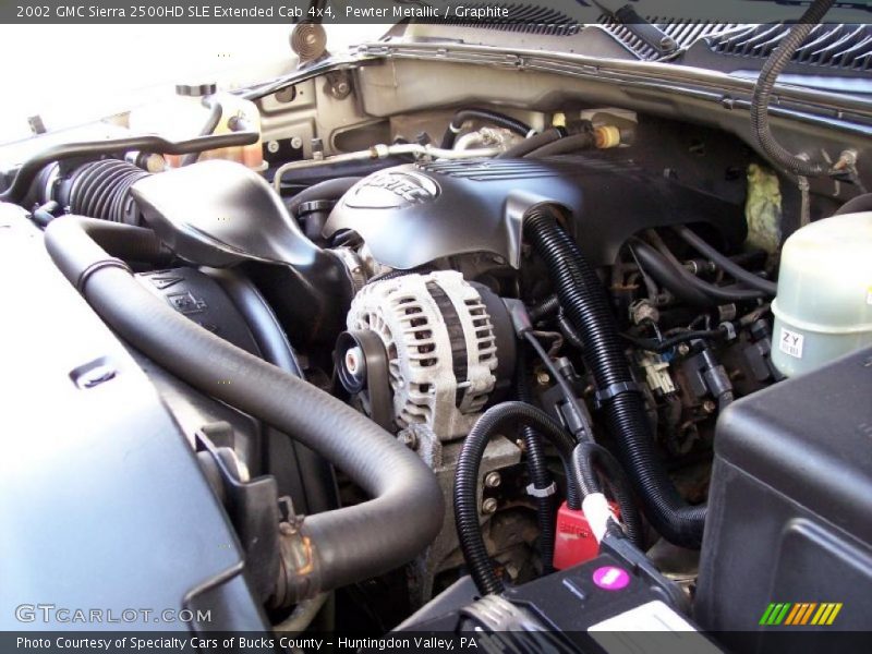 Pewter Metallic / Graphite 2002 GMC Sierra 2500HD SLE Extended Cab 4x4