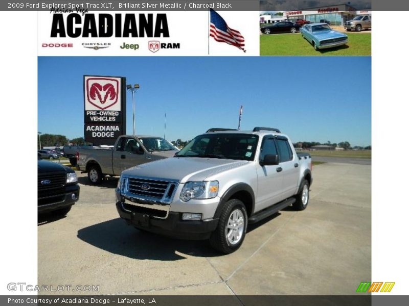 Brilliant Silver Metallic / Charcoal Black 2009 Ford Explorer Sport Trac XLT