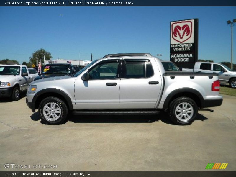 Brilliant Silver Metallic / Charcoal Black 2009 Ford Explorer Sport Trac XLT