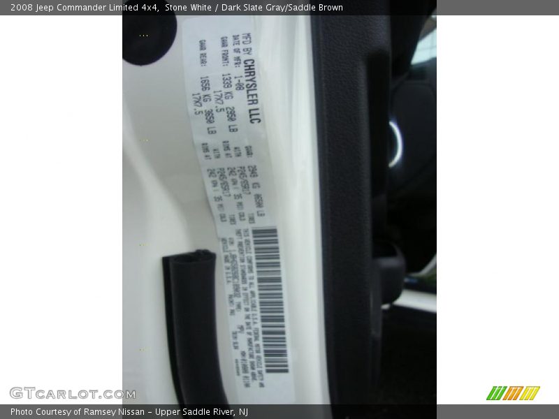 Stone White / Dark Slate Gray/Saddle Brown 2008 Jeep Commander Limited 4x4