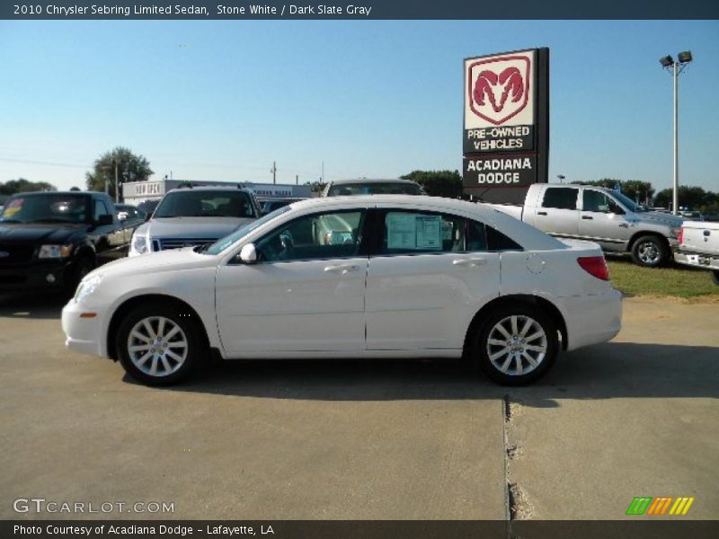 Stone White / Dark Slate Gray 2010 Chrysler Sebring Limited Sedan
