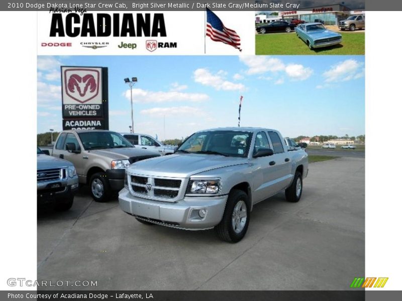 Bright Silver Metallic / Dark Slate Gray/Medium Slate Gray 2010 Dodge Dakota Lone Star Crew Cab