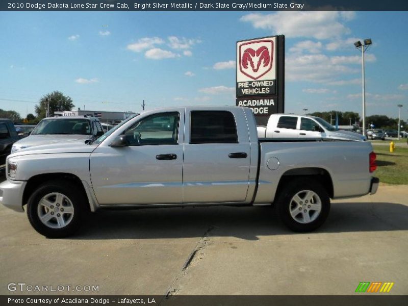 Bright Silver Metallic / Dark Slate Gray/Medium Slate Gray 2010 Dodge Dakota Lone Star Crew Cab