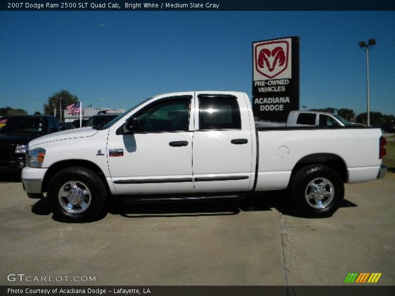 Bright White / Medium Slate Gray 2007 Dodge Ram 2500 SLT Quad Cab