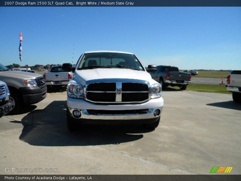 Bright White / Medium Slate Gray 2007 Dodge Ram 2500 SLT Quad Cab