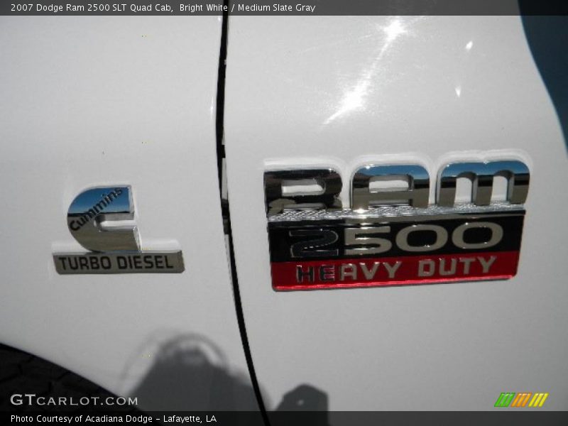 Bright White / Medium Slate Gray 2007 Dodge Ram 2500 SLT Quad Cab