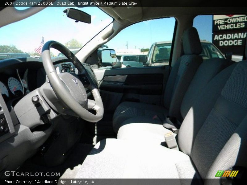 Bright White / Medium Slate Gray 2007 Dodge Ram 2500 SLT Quad Cab