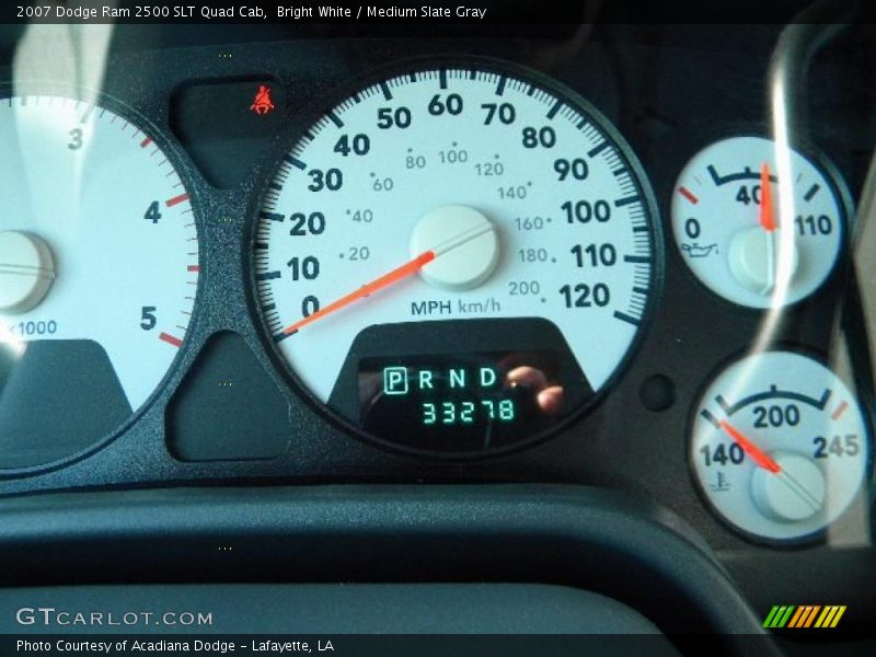 Bright White / Medium Slate Gray 2007 Dodge Ram 2500 SLT Quad Cab