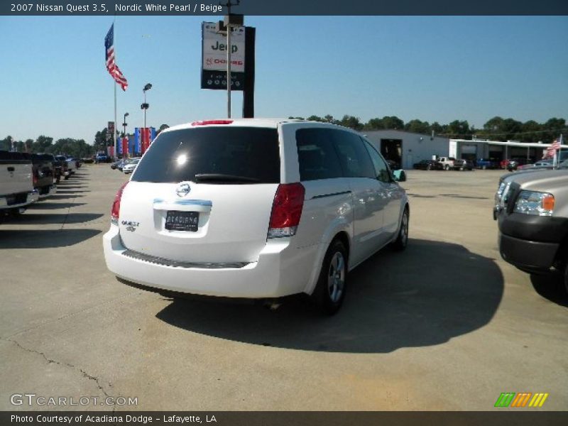 Nordic White Pearl / Beige 2007 Nissan Quest 3.5