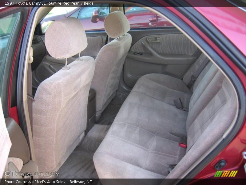 Sunfire Red Pearl / Beige 1997 Toyota Camry LE