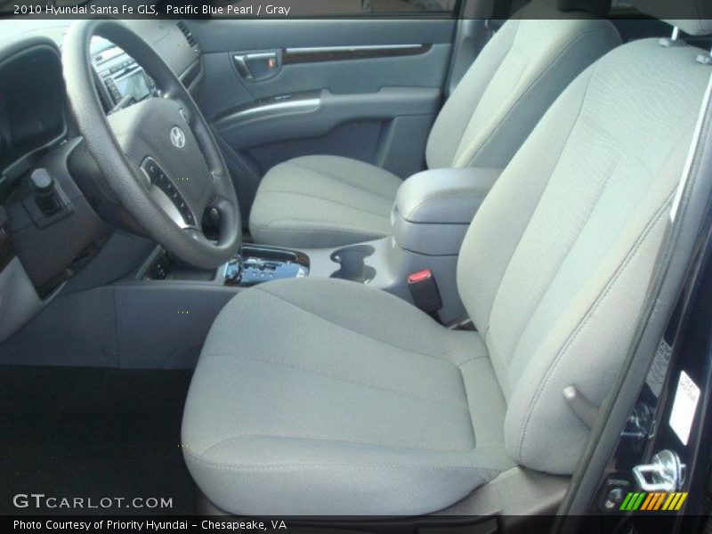 Pacific Blue Pearl / Gray 2010 Hyundai Santa Fe GLS