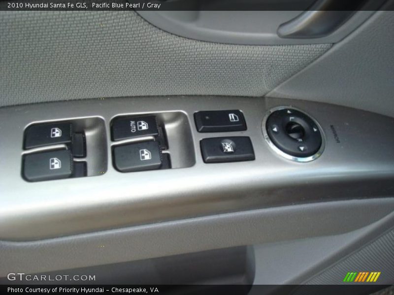 Pacific Blue Pearl / Gray 2010 Hyundai Santa Fe GLS