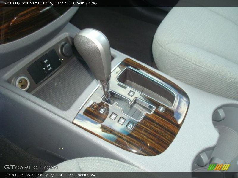 Pacific Blue Pearl / Gray 2010 Hyundai Santa Fe GLS