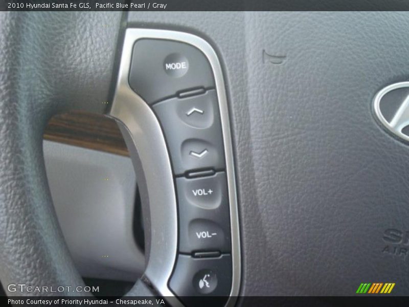 Pacific Blue Pearl / Gray 2010 Hyundai Santa Fe GLS