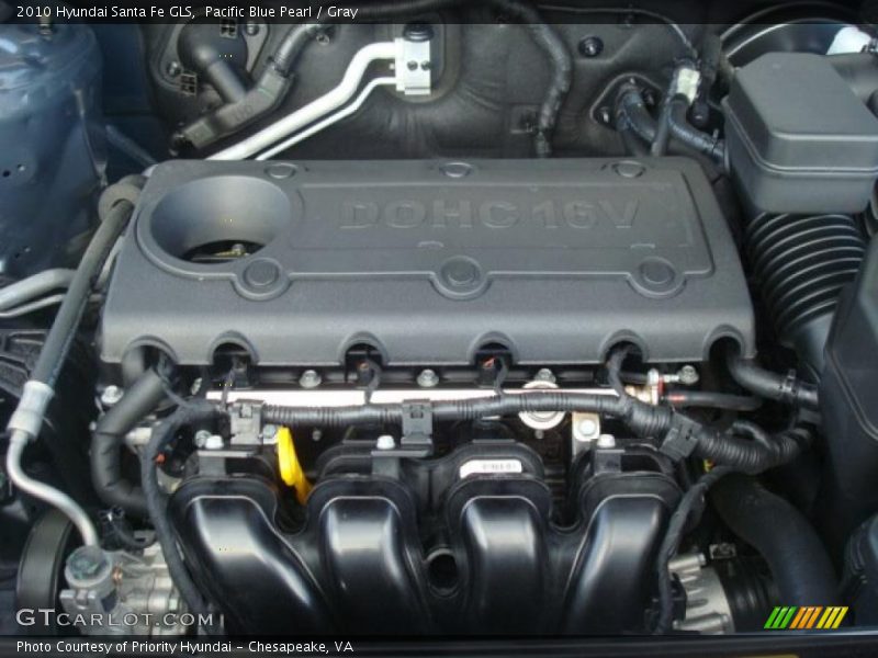 Pacific Blue Pearl / Gray 2010 Hyundai Santa Fe GLS