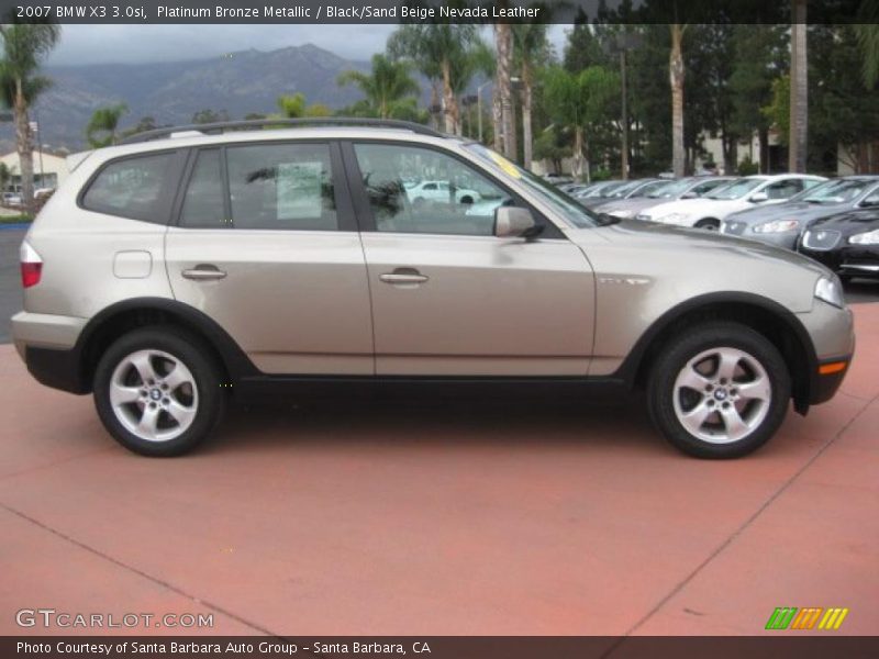 Platinum Bronze Metallic / Black/Sand Beige Nevada Leather 2007 BMW X3 3.0si