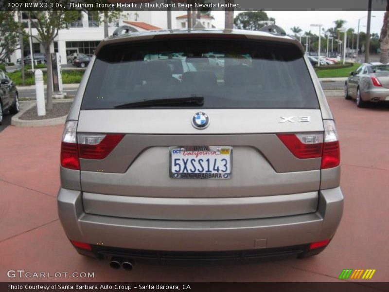 Platinum Bronze Metallic / Black/Sand Beige Nevada Leather 2007 BMW X3 3.0si