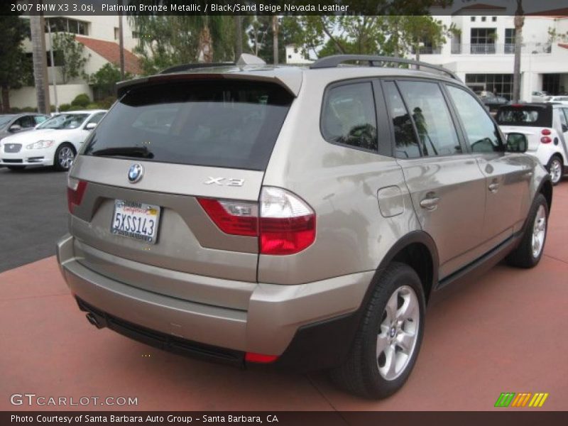 Platinum Bronze Metallic / Black/Sand Beige Nevada Leather 2007 BMW X3 3.0si