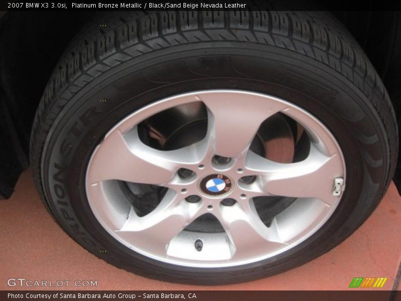 Platinum Bronze Metallic / Black/Sand Beige Nevada Leather 2007 BMW X3 3.0si