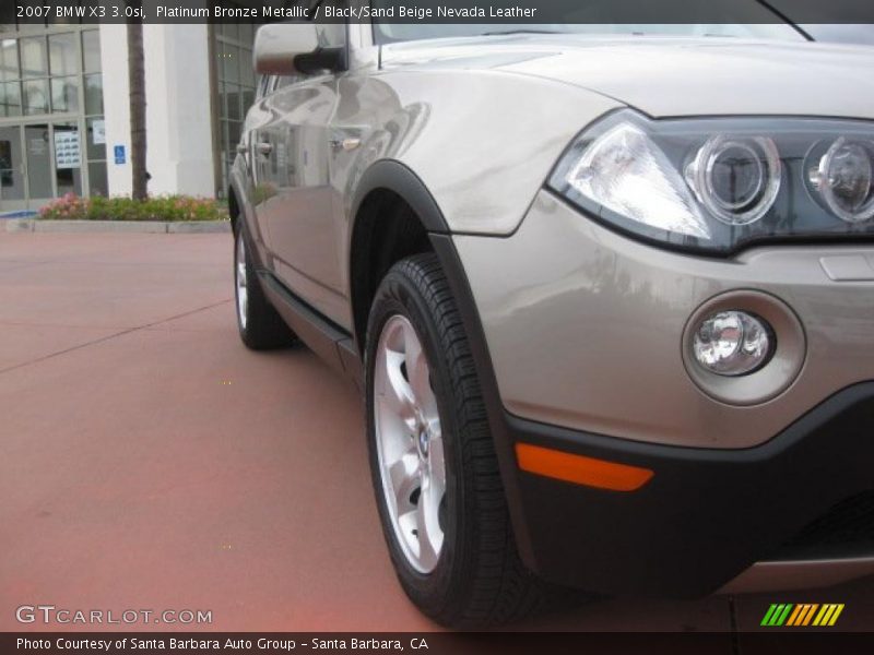Platinum Bronze Metallic / Black/Sand Beige Nevada Leather 2007 BMW X3 3.0si
