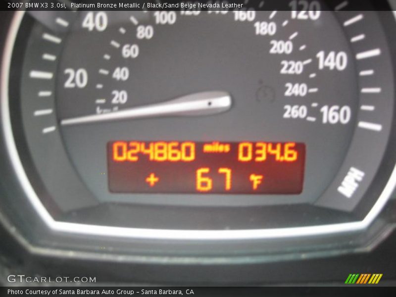 Platinum Bronze Metallic / Black/Sand Beige Nevada Leather 2007 BMW X3 3.0si