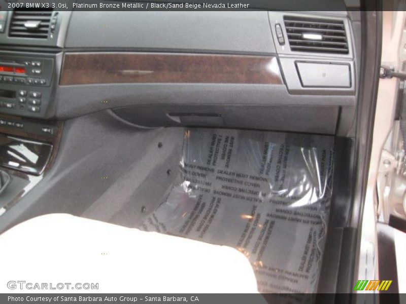 Platinum Bronze Metallic / Black/Sand Beige Nevada Leather 2007 BMW X3 3.0si