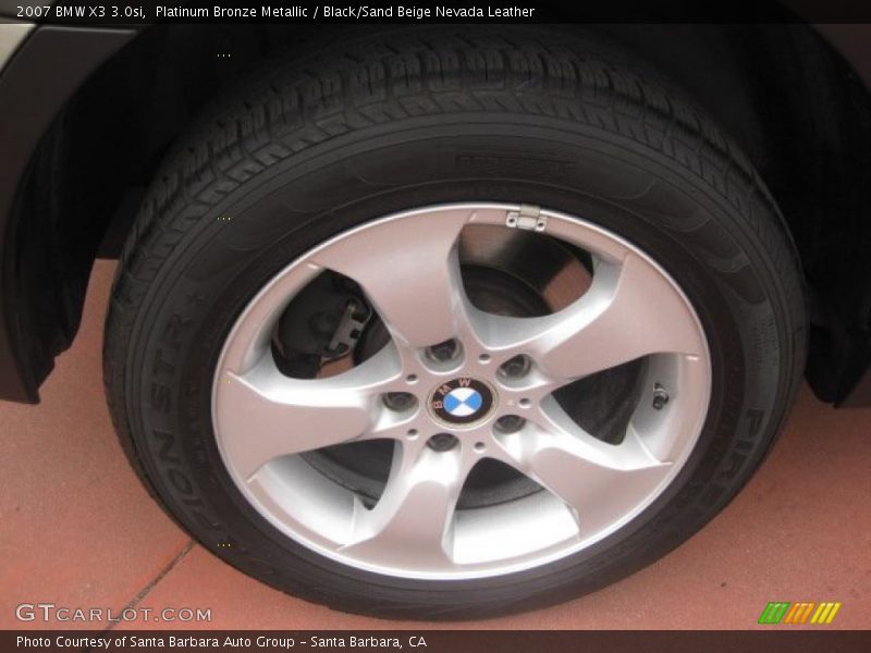 Platinum Bronze Metallic / Black/Sand Beige Nevada Leather 2007 BMW X3 3.0si