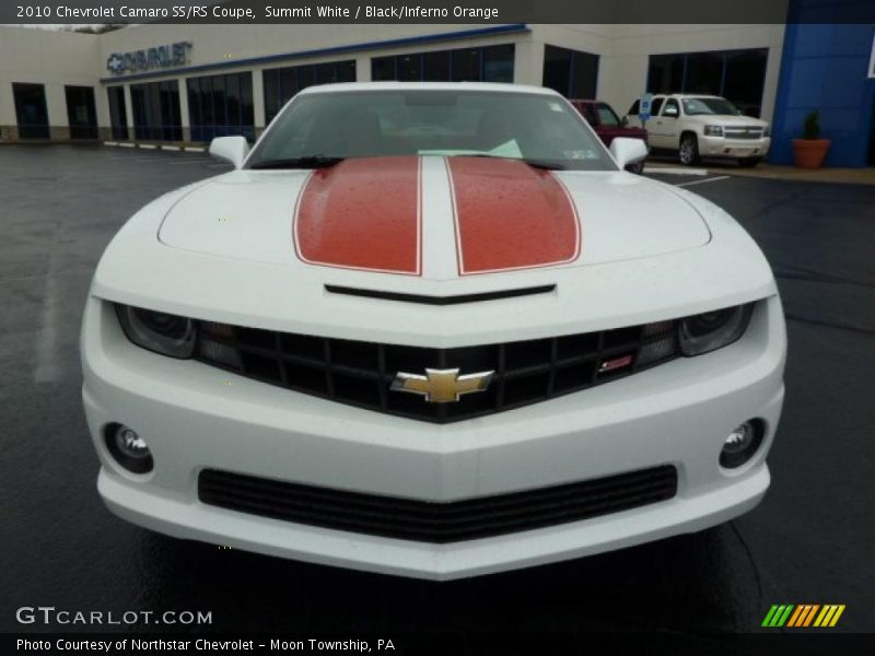 Summit White / Black/Inferno Orange 2010 Chevrolet Camaro SS/RS Coupe