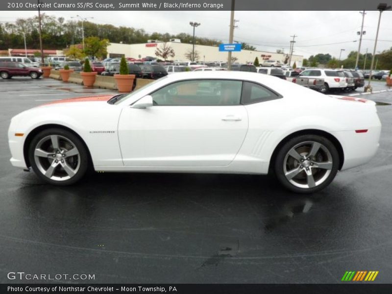 Summit White / Black/Inferno Orange 2010 Chevrolet Camaro SS/RS Coupe