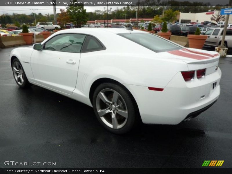 Summit White / Black/Inferno Orange 2010 Chevrolet Camaro SS/RS Coupe